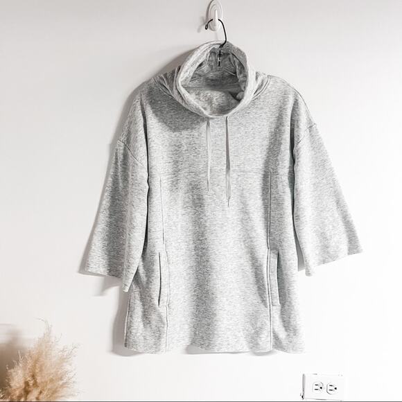 UGG Astrid Poncho Fleece Sweater Funnel Neck in Soft Grey Size XS/S NWT - Picture 6 of 12